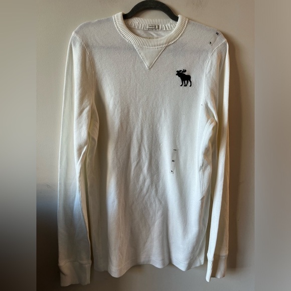 NWT Abercrombie & Fitch Men's Waffle-knit Sweater with Moose Logo 2XL - Picture 2 of 12